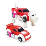 Alextreme Transforming Toy Cars Automatic Deformation Dog Transformation Animal Robot Clockwork Toy Gift for Kids(Red)