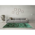 thumbnail image 3 of Ahgly Company Machine Washable Indoor Rectangle Persian Turquoise Blue Traditional Area Rugs, 7' x 9', 3 of 4