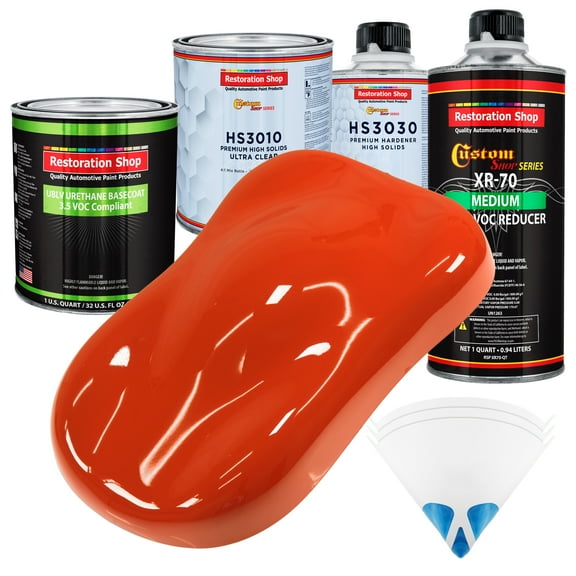 TRACTOR Red Premium Quart Kit Low VOC URETHANE BASECOAT Car Auto Paint Kit