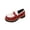 Red, variant on Gpaecead Women's Two Tone Platform Tassel Loafers Faux Leather Chunky Sole Slip On British Style Comfort Shoes For Work And Casual Blue