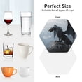thumbnail image 6 of Honeii Valley Gray Dragon print Leather Coaster Set of 4, ideal for safeguarding your furniture from drinks spills and effortless cleanup-Hexagon, 6 of 6