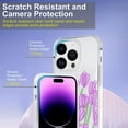 thumbnail image 3 of iPhone 14 Pro Case, Clear Ultra Slim Shockproof Kawaii TPU Phone Case for iPhone 14 Pro 2022 (6.1 Inch) Cute Cover for Girls and Women, Purple - Tulip, 3 of 7