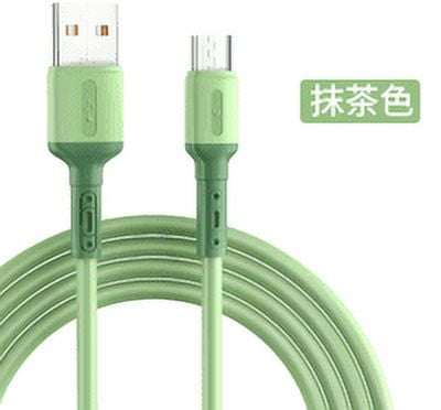 Charging Cable Mobile Phone 5A Charging Cord charging cable phone TPE Outer Layer Copper Wire USB Cable, Green, 1.5m, Replacement for Android
