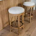 thumbnail image 3 of Maven Lane Eva Counter Stool in Weathered Oak Finish w/ Sand Color Fabric Upholstery, 3 of 9