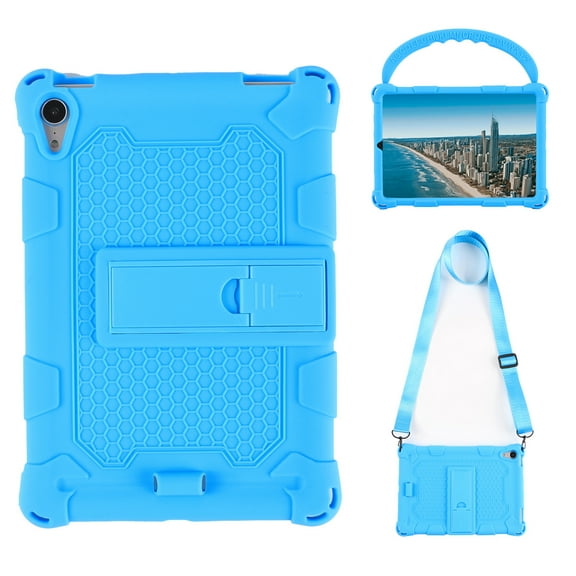 iPad mini 6th Generation 8.3 inch Case,Dteck Shockproof Silicone Rubber Handle Case Kickstand Back Shell Cover with Shoulder Strap for Apple iPad mini 6th Generation,Skyblue