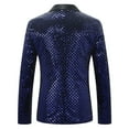 thumbnail image 3 of guisaled Sequin Blazer for Men Shiny Shawl Notched Lapel Button Slim Fit Suit Jacket Dinner Party Club Wedding Festival Tuxedo, 3 of 5