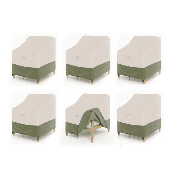 Garvee Patio Chair Cover Furniture Shield for Garden, Lawn, Backyard, 32"x 35"x 36", 6 Pack, Beige