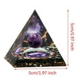 thumbnail image 2 of 2x Amethyst Crystal Sphere Orgonite Pyramid Obsidian Chakra Energy Orgone Stone, 2 of 17