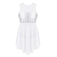 thumbnail image 3 of Mufeng Robe Sans Manches à Sequins Croisés pour Filles, Justaucorps de Ballet Lyrique, Robe de Danse Moderne Blanche 12, 3 of 8