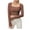 Brown, variant on Timegard Womens Yoga Tops Cropped Square Neck Long Sleeve Slim Stretch Sports Workout Running Tops