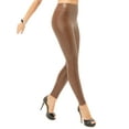 thumbnail image 3 of MAWCLOS Ladies Skinny Tummy Control Faux Leather Pant Holiday Velvet Leggings Brown XL, 3 of 3