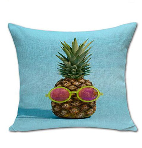 Fruits Golden Pineapple Waist Pillowcase Cotton Linen Square Throw Waist Pillow Case Decorative Cushion Cover Pillowcase Sofa 18x 18 1