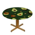 thumbnail image 3 of WYYP  Cute Cartoon Funny Avocado Fitted Round Tablecloth Waterproof Table Cloth with Elastic Edge Wipe Clean Table Covers for Indoor Outdoor Fits Medium White, 3 of 7