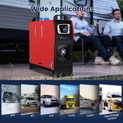 Hcalory Diesel Air Heater, 12V 5KW-8KW All in One Single Hole Adjustable Parking Heater with Gold LCD Switch & Muffler & Remote Control for Car Trucks Boat Bus RV Trailer and Motorhomes