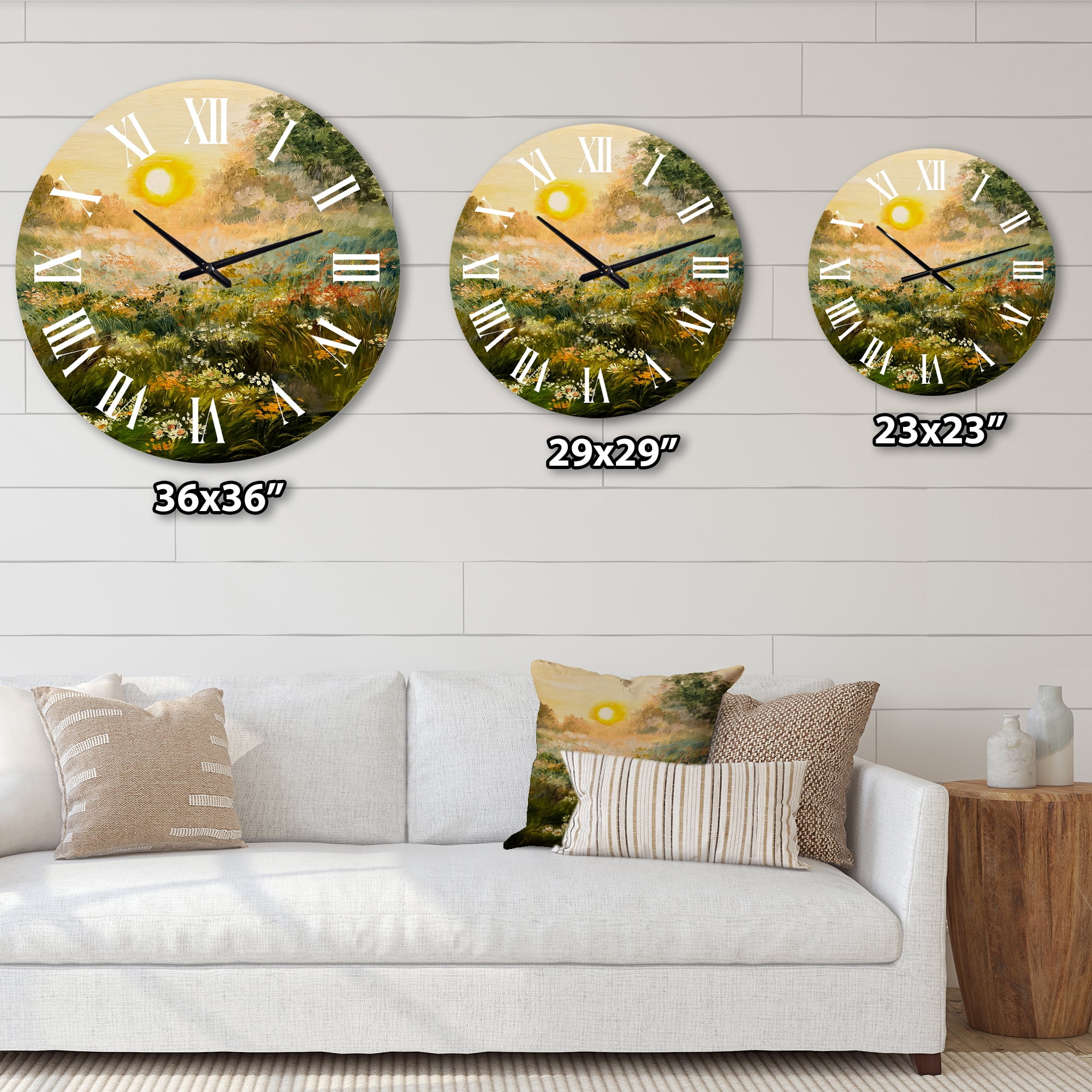 Designart 1 in Quartz Farmhouse Wall Clock