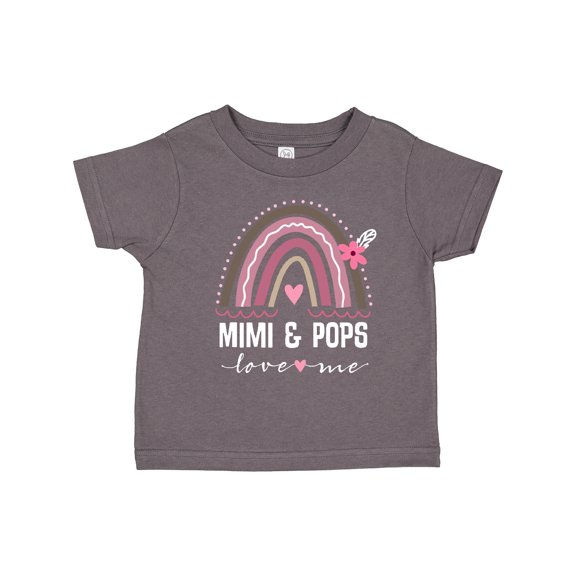 Inktastic Mimi and Pops Grandchild Rainbow Girls Toddler T-Shirt