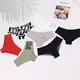 thumbnail image 5 of Guardurnaity Bragas con letras impresas para mujer, ropa interior amigable con la piel, calzoncillos de seda, cintura baja, ropa interior íntima Ropa interior Negro METRO, 5 of 6