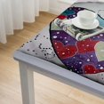 thumbnail image 5 of HAOXIT Elastic Edged Polyester Fitted Table Cover, Cute Smiley with Love Valentines Hearts and Clouds on Sea Kids Print Fitted Square Tablecloth, Fit Square Table for Kitchen &amp; Party 52*52, 5 of 8