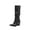 #361-Black, variant on Roncen Women's Knee High Boots with Metallic Block Heel - Pleated Solid Color Casual Autumn Winter Style, Comfortable Mid Calf Mid Heel Trendy Footwear