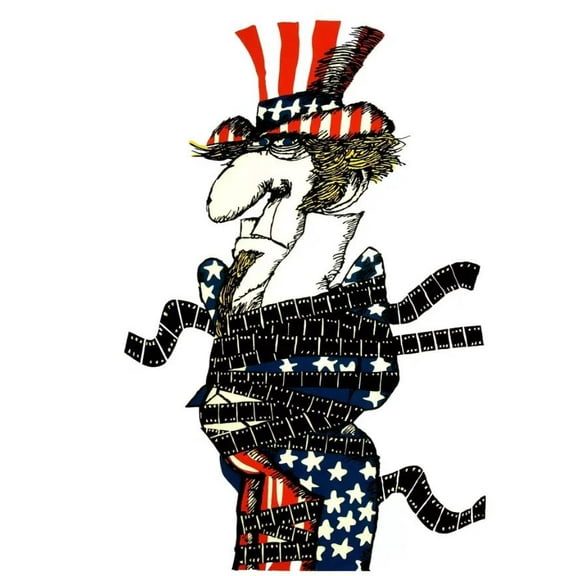 Wall Decor Poster.Fine Graphic Art Design.Uncle Sam Film Tied up.Room art. 11 x 17 Inch Poster