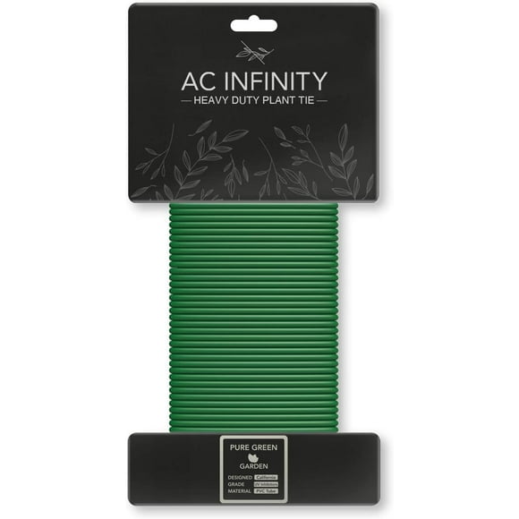 AC Infinity Attaches de Torsion Robustes, 10 M (32,8 Pi) Attaches Réutilisables pour Plantes en Fil Vert, pour le Jardinage, Plantes