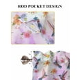 thumbnail image 6 of Pink Purple Hummingbird Bathroom Window Curtain, Spring Watercolor Flowers Leaf Plant Light Filtering Coffee Kitchen Curtains, Bedroom Living Room Curtains 2 Panel 84"x45", 6 of 6