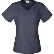 Women's V-Neck Scrub Top with Front Fashion Seam Detail