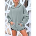 thumbnail image 2 of XINQIHANG Womens Oversized Sweatshirts Fleece Hoodies Long Sleeve Shirts Pullover Fall Clothes with Pocket, 2 of 6