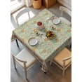 thumbnail image 2 of Vintage Boho Floral Suqare Tablecloth - 60 x 60 Inch, Ethnic Tribe Abstract Art Flowers Waterproof & StainResistant Tablecloth, Washable Oil-proof Table Cover for Dining/Party/Wedding/Camping/Buffet, 2 of 9