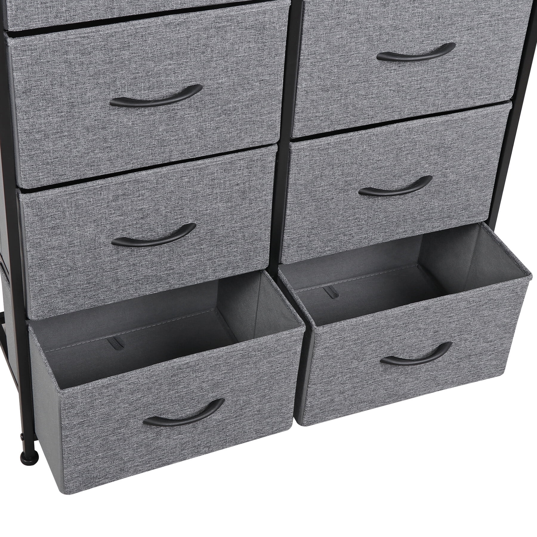 HomGarden 8 Drawer Storage Dresser Adult Vertical Fabric Chest of Drawers for Bedroom Living Room Gray