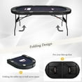 thumbnail image 3 of RayChee 8 Player Foldable Poker Table, Folding Texas Holdem Table, Portable Casino Table for Game Room with Padded Rails and Cup Holders (Black, 71 inch), 3 of 9