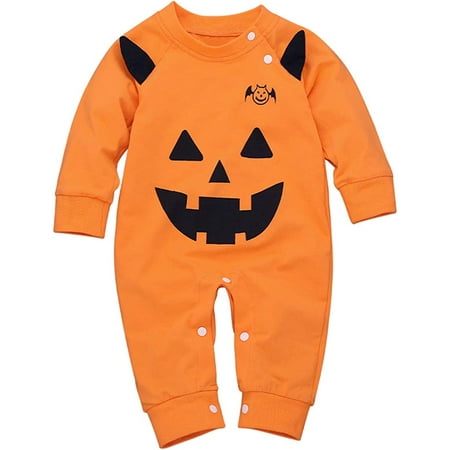 

YOUI-GIFTS Newborn Baby Halloween Romper Pumpkin Jumpsuit Bodysuit for Toddler Infant