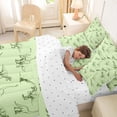 thumbnail image 4 of Feelyou Pale Green Vintage Dinosaur Bedding Comforter Set for Boys Girls Kids, Cartoon Animal King Bedding Sets, Green, Reversible, 7 Pieces, 4 of 7