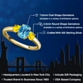 thumbnail image 2 of Gem Stone King 18K Yellow Gold Plated Silver Swiss Blue Topaz and Yellow Sapphire Engagement Ring for Women | 1.32 Cttw | Oval Checkerboard 7X5MM | Gemstone November Birthstone | Size 7, 2 of 6