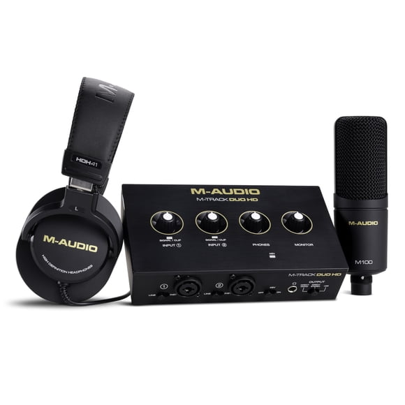Audio Interface M-AUDIO M-Track Duo HD w/ M100 Mic & HDH41