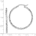 thumbnail image 3 of 14K White Gold Polished Twisted 2.5mm Hoop Earrings (39.5 X 38) Made In Peru tf1609w, 3 of 5
