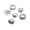 thumbnail image 1 of 6pcs Vintage Ring Set Bohemia Leaf Arrow V Style Finger Rings Statement Jewelry, 1 of 9