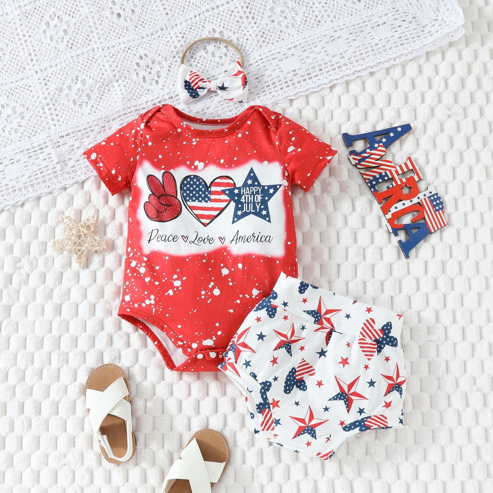 LUOGENLI Baby Girls Short Sleeve Letter Romper Tops Cute Cartoon