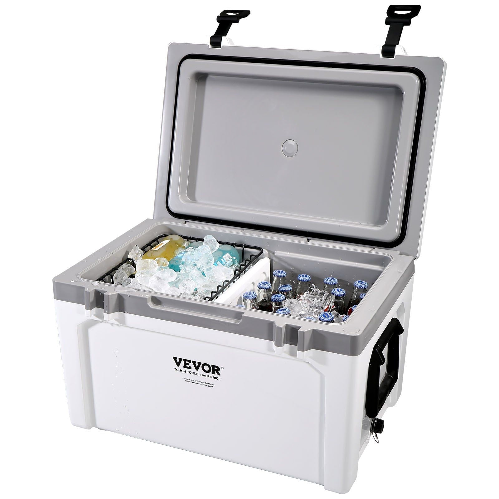 52 Qt Insulated Cooler with Heavy Duty Handle, Holds 50 Cans, 6-Day Ice Retention for Camping, Beach & Travel – Portable Ice Chest Lunch Box