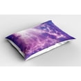 thumbnail image 2 of Ambesonne Scenery Pillow Sham 2 Pack, Heavy Clouds Sunlights, 26"x20", Purple and White, 2 of 3