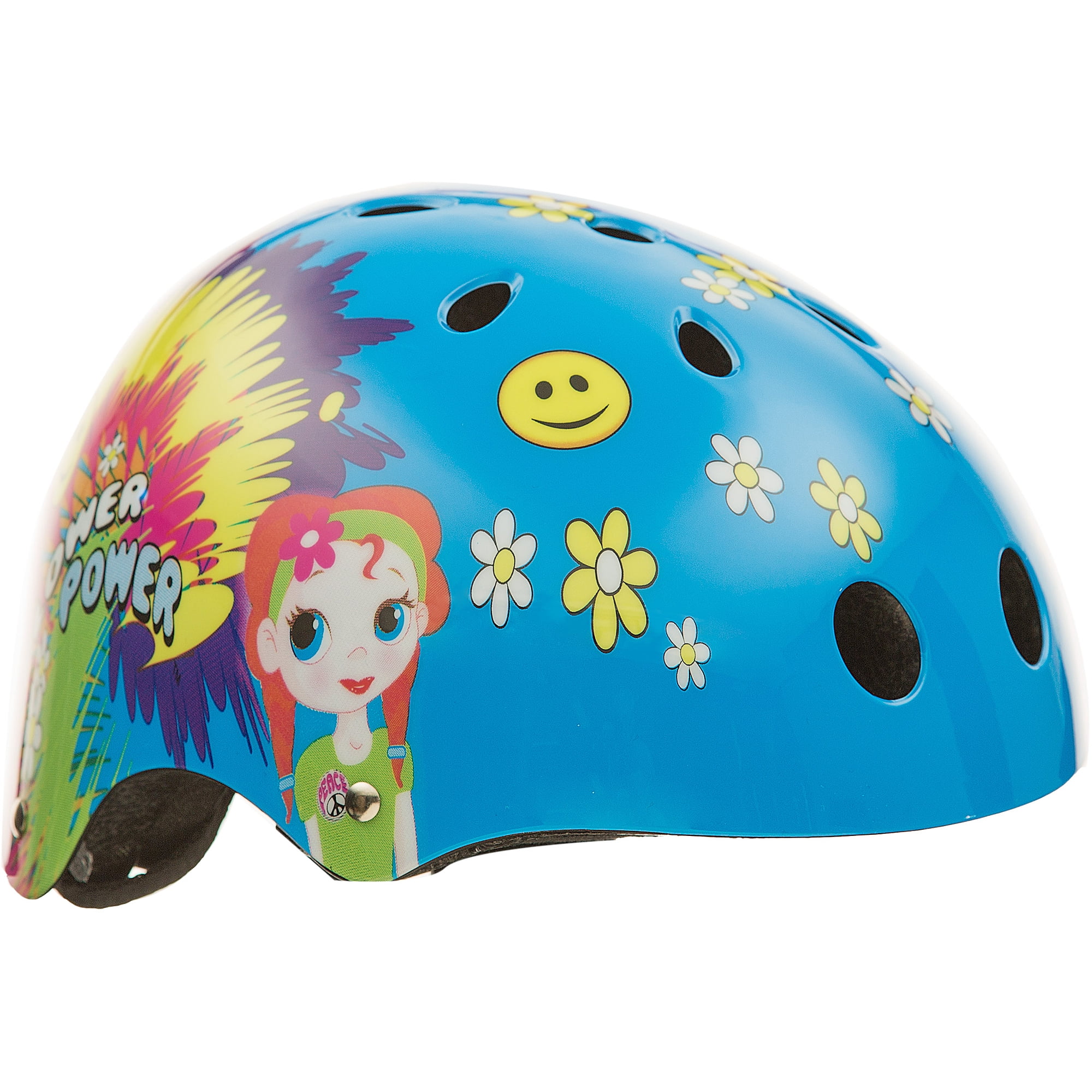 titan flower power princess 11-vents protective bmx and skateboard helmet, small
