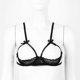 thumbnail image 3 of Womens Open Cups See Through Sheer Lace Sexy Bra Lingerie Back Tie Up Adjustable Spaghetti Shoulder Straps Underwired Bra Top, 3 of 5