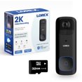 thumbnail image 1 of Lorex Cámara de seguridad con timbre con video inteligente Wi-Fi 2K, color negro, incluye Micro SD de 32 GB, sin tarifa de suscripción, iluminación de seguridad inteligente, visión nocturna, detección, 1 of 5
