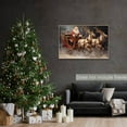 thumbnail image 3 of Santa and Reindeer Canvas Print - 12''x18'' Unframed Christmas Wall Art Poster - Vintage Rustic Painting for Holiday Home Decor, 3 of 5