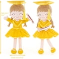 thumbnail image 3 of Gloveleya 16" Yellow Graduation Doll - Bright & Cheerful Plush Toy with Cap & Gown - Preschool Kindergarten Graduation Gift for Daughter, Class of 2026, 3 of 9