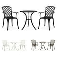 thumbnail image 6 of vidaXL Patio Bistro Set 3 Piece Patio Round Table and Chairs Cast Aluminum, 6 of 22