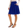 thumbnail image 5 of Women Casual Basic Knee‑Length A‑Line Skirt Flared Pleated Midi Half Skirt with Side Pockets Royal Blue XXL, 5 of 8