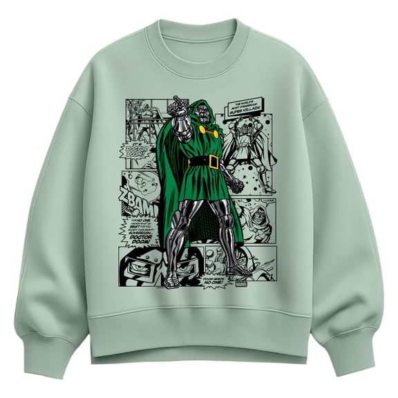 Fantastic Four - Dr. Doom Comic - Women's Oversized Fleece Crew Sweatshirt