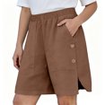 thumbnail image 5 of Horkkom High Waisted Shorts Women Solid Color Casual Straight Leg Shorts Summer Casual Comfy Shorts, S-2XL, 5 of 6