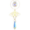thumbnail image 2 of Campanillas de viento de cristal Prismas de polilla de mariposa Adorno de campana de viento de atrapasueños de luz de metal, 2 of 3